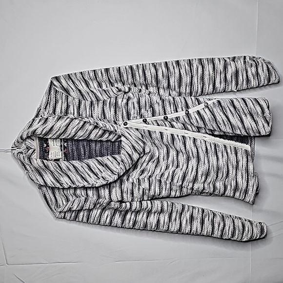 Anthropologie Jackets & Blazers - Anthropologie Saturday Sunday striped blue and white side button up jacket sz M